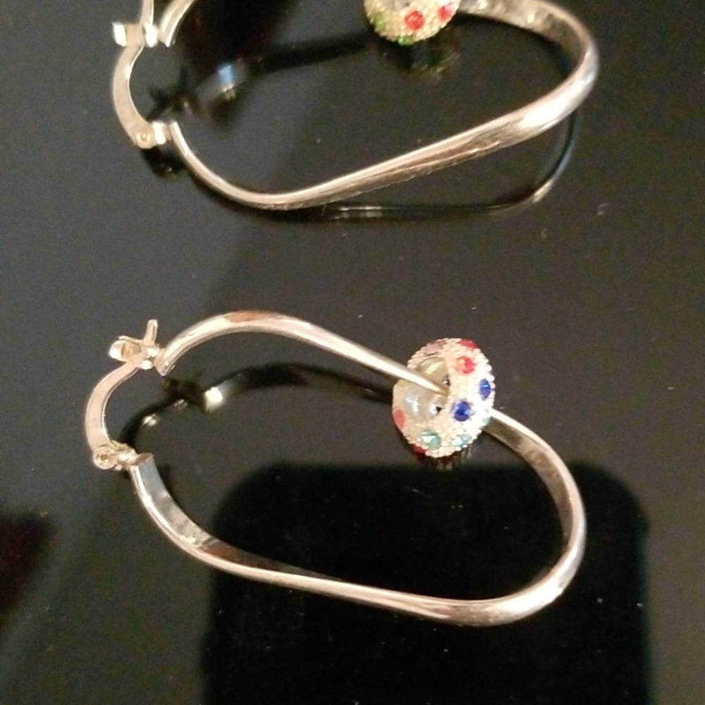 Sterling silver earrings with ball